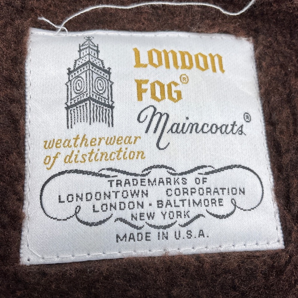 London Fog Trench Maincoats Men 42S Tan Rain Overcoat Career Classic USA VTG - Picture 7 of 15